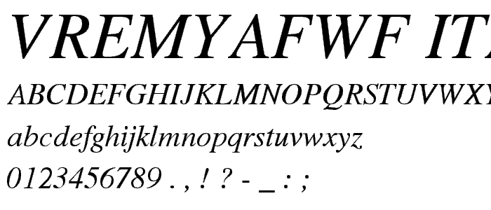 VremyaFWF Italic font